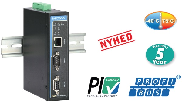 MGate 5101-PBM-MN, PROFIBUS til Modbus/TCP gateway